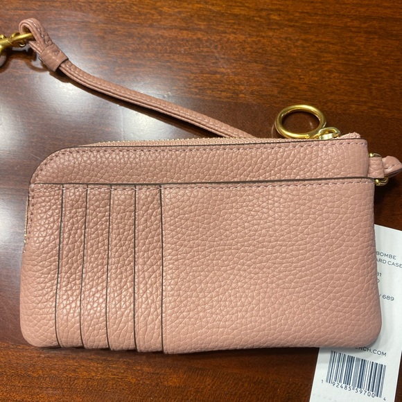 Tory Burch Perry bombe top zip card case Pink Moon - Picture 5 of 6